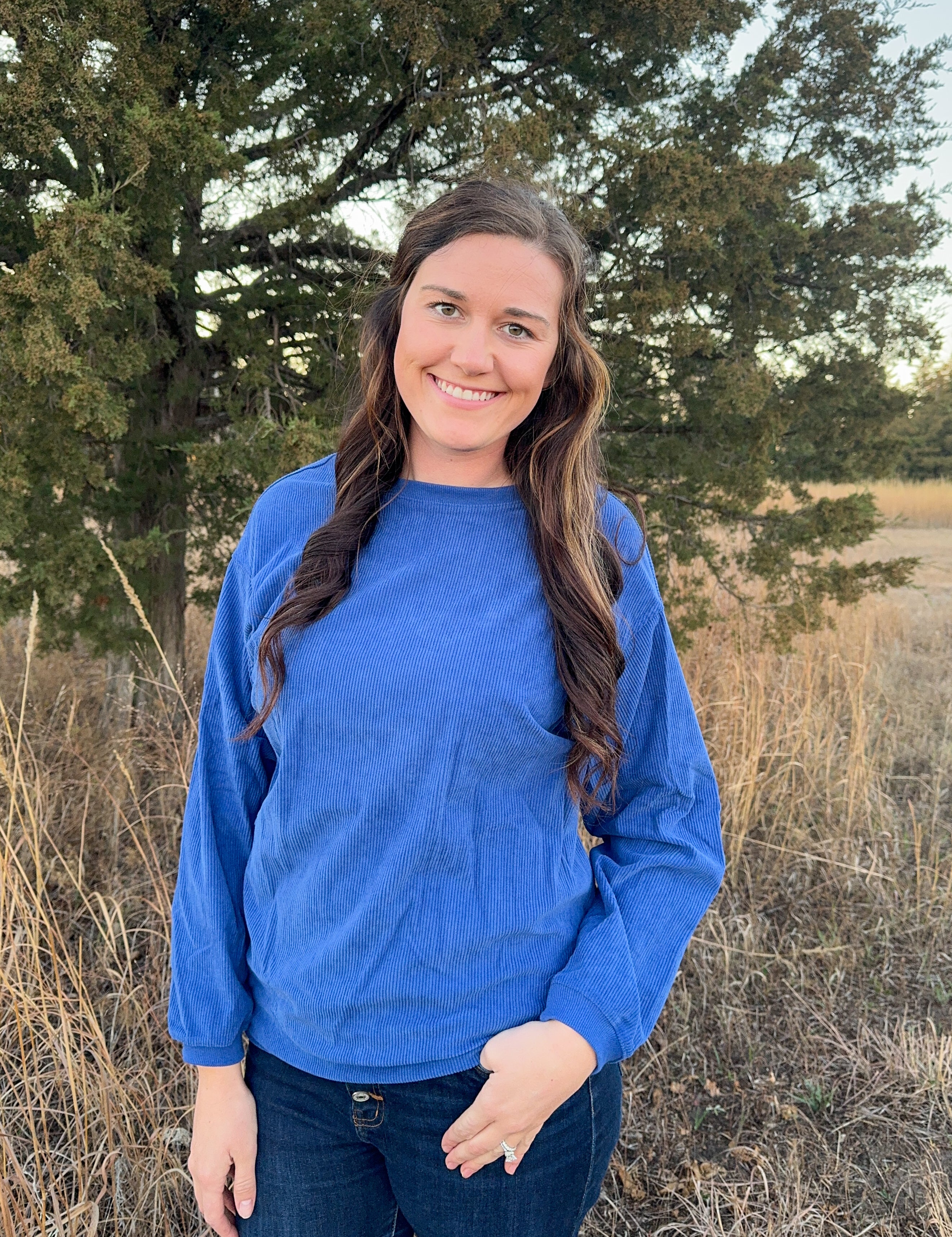 Dark Blue Round Neck Crewneck