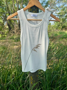White Rib Sleeveless Tank Top