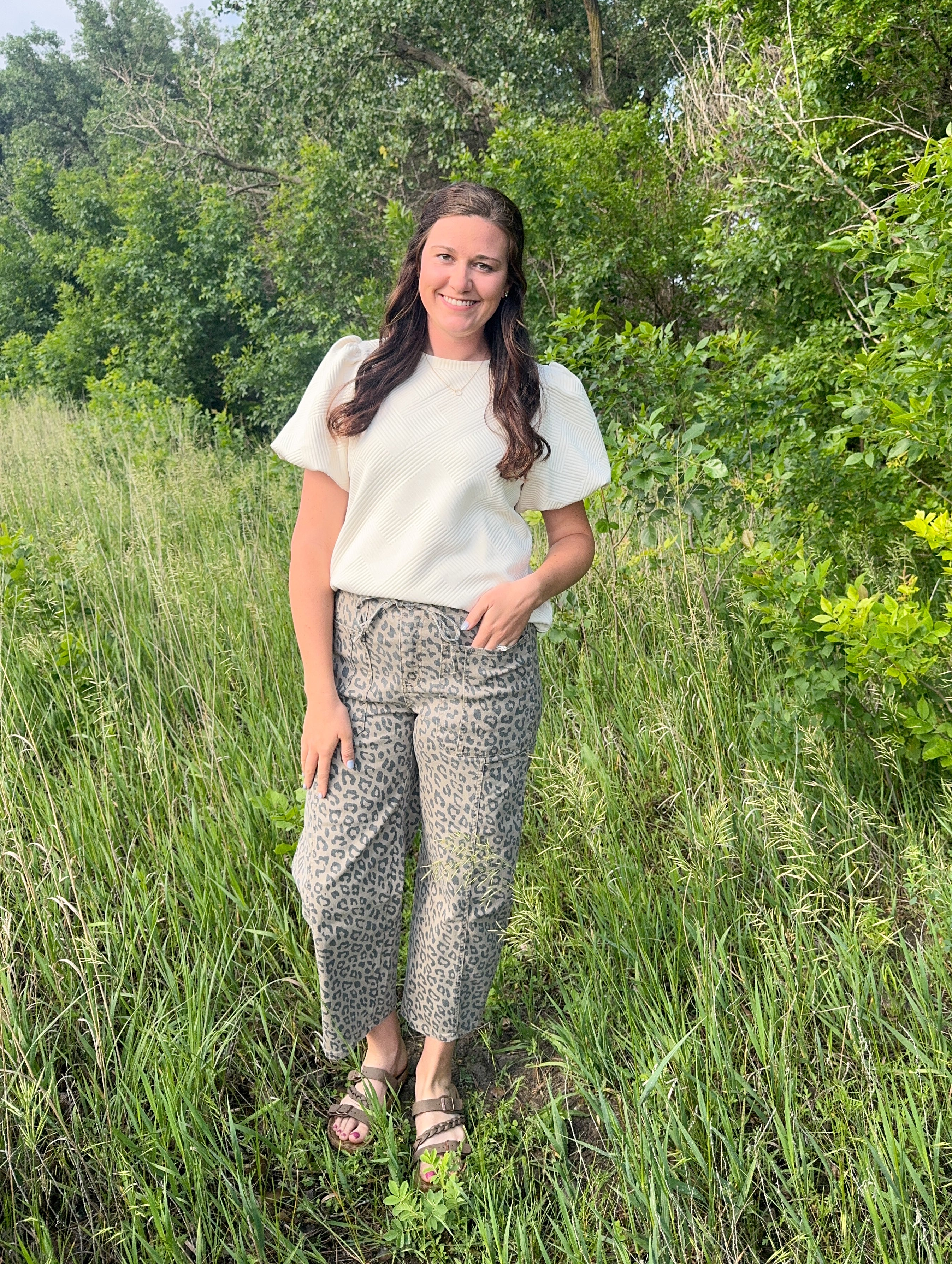 Cheetah Print Wide Leg Jeans