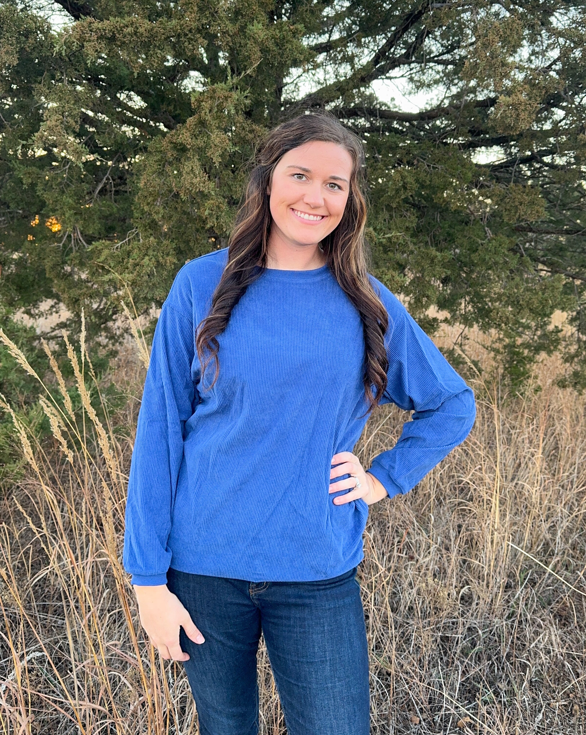 Dark Blue Round Neck Crewneck