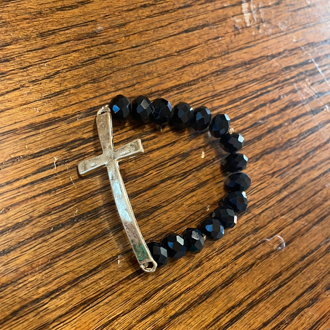 Cross black bracelet