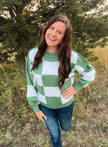 Green Checkered Sweater