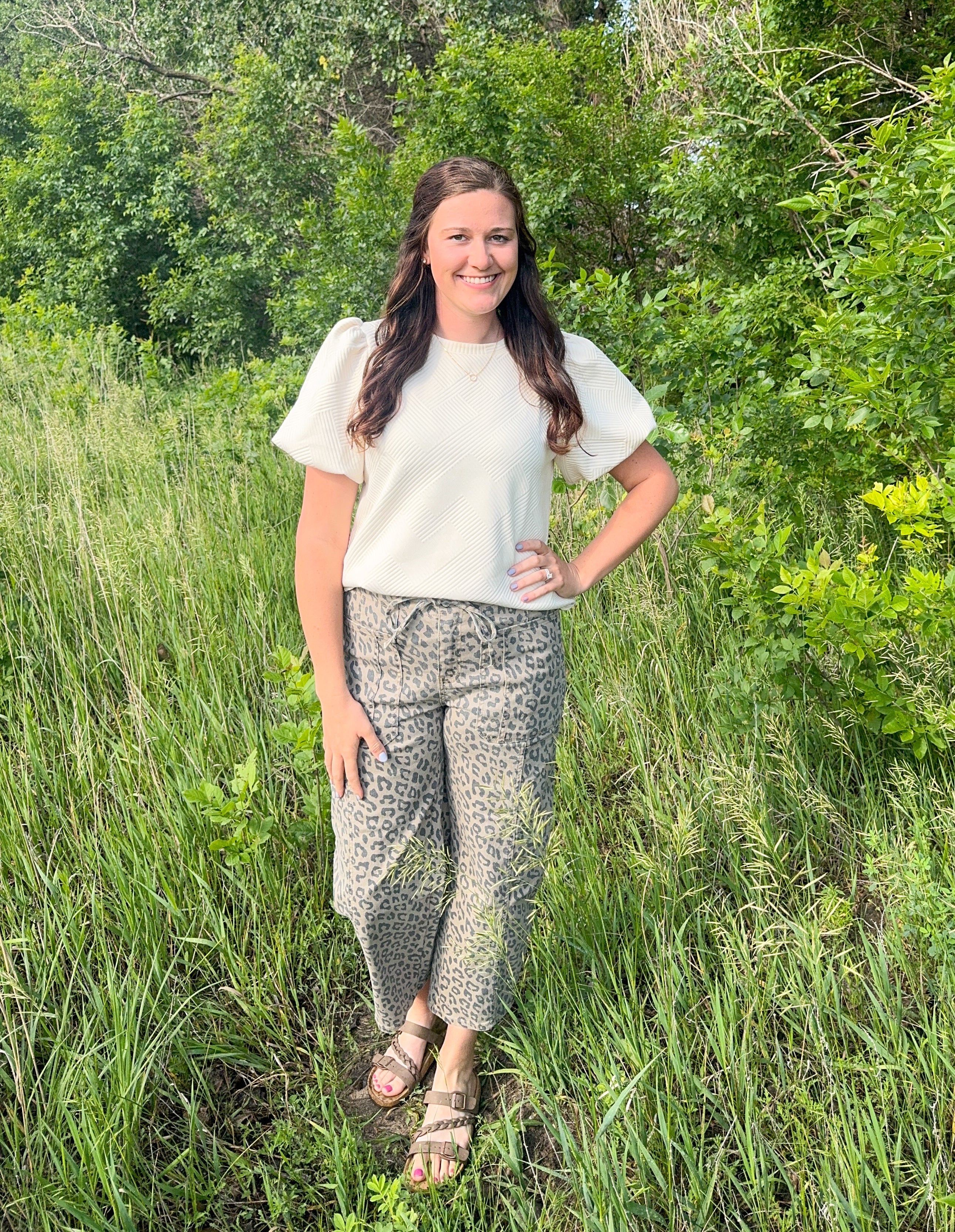 Cheetah Print Wide Leg Jeans