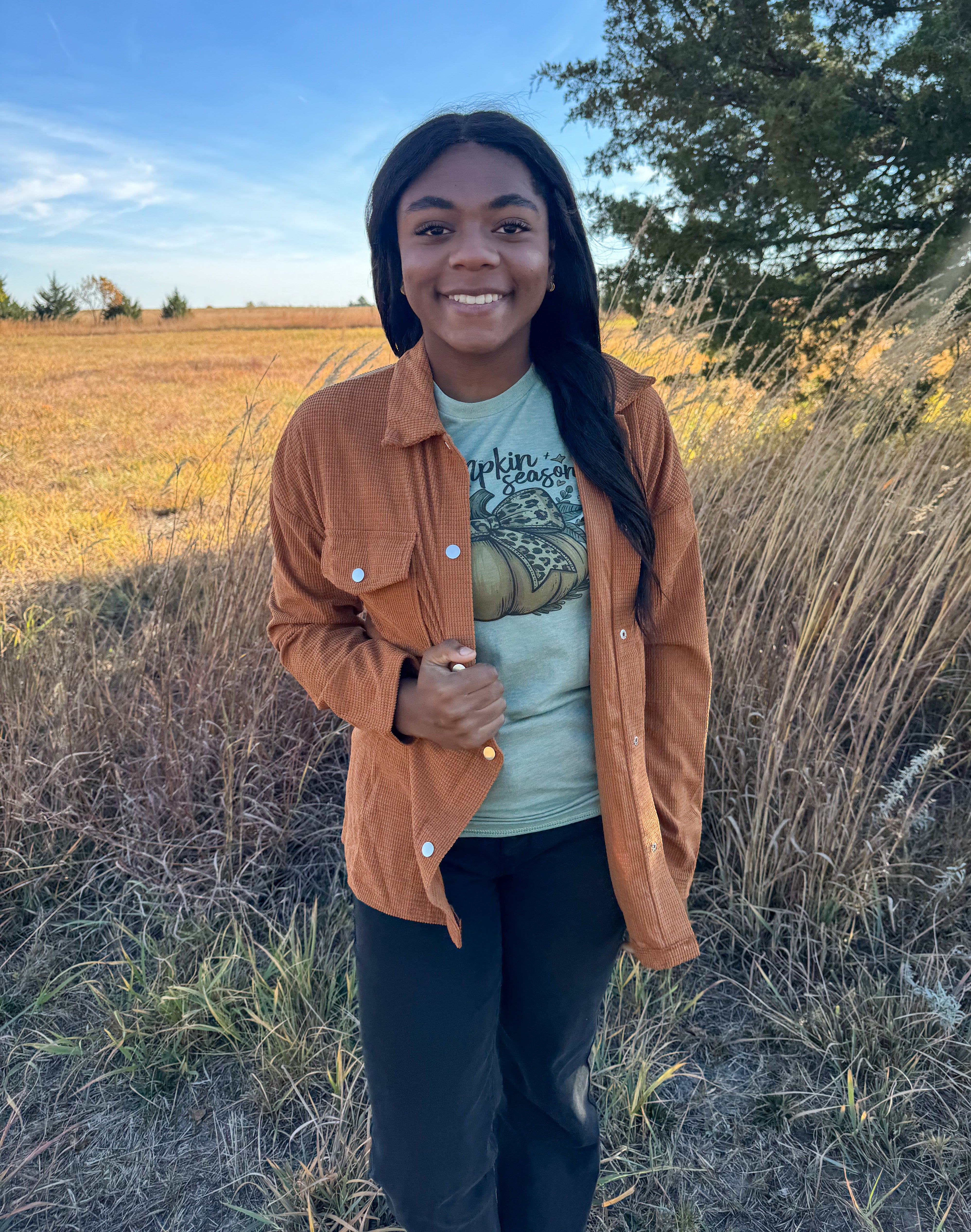 Green Pumpkin Season Graphic Tee