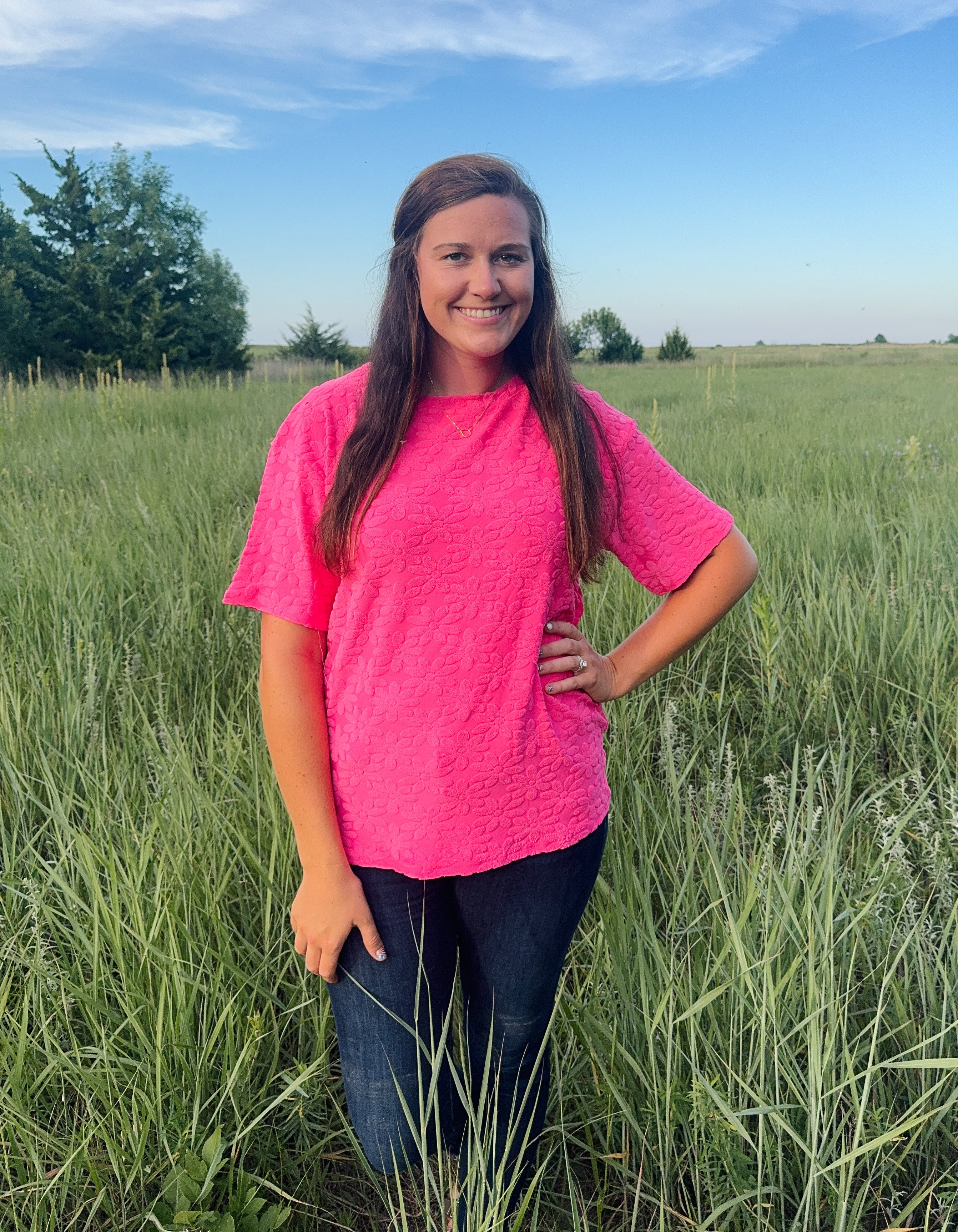 Rose Pink Daisy Flower Top