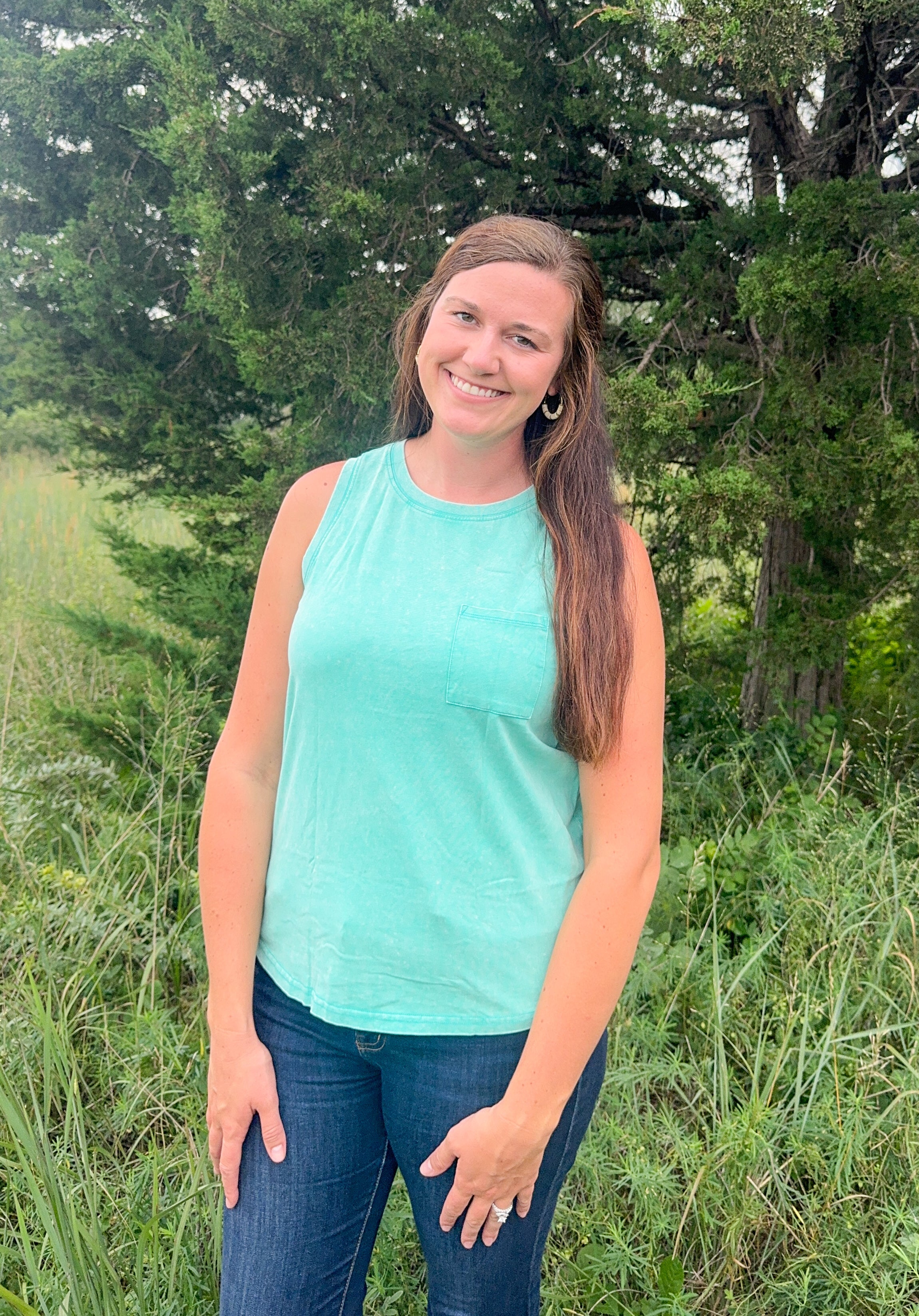 Sea Green Mineral Wash Tank Top
