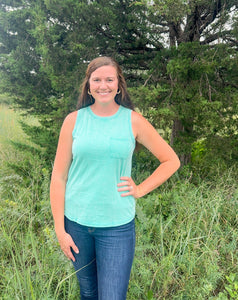 Sea Green Mineral Wash Tank Top
