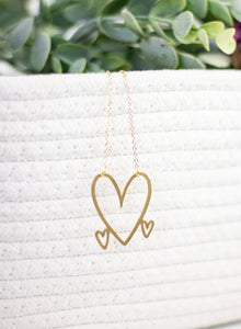 Gold Triple Heart Necklace