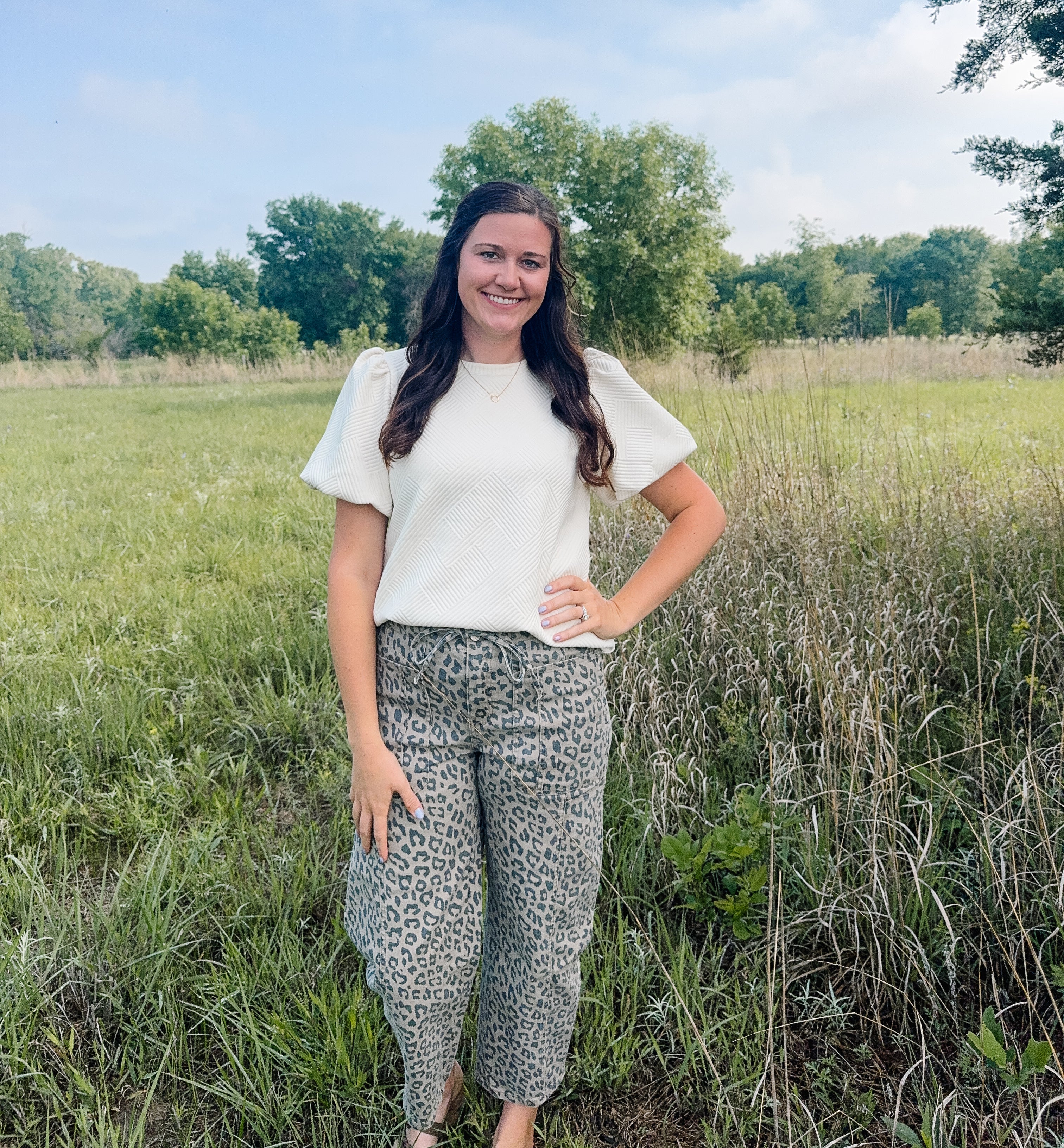 Cheetah Print Wide Leg Jeans