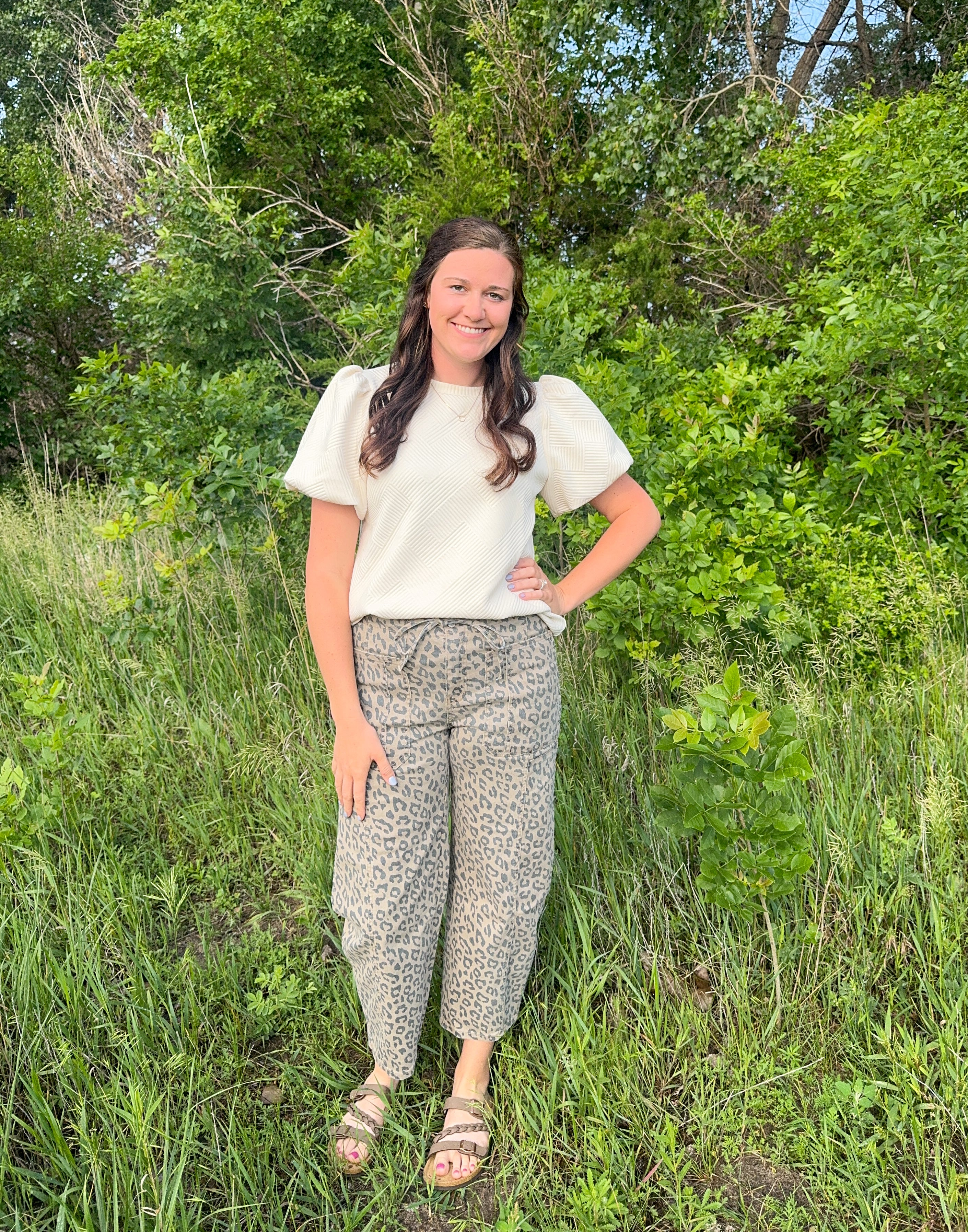Cheetah Print Wide Leg Jeans