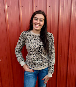 Leopard print long sleeve top