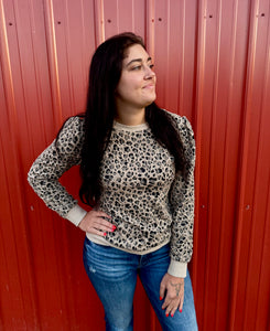 Leopard print long sleeve top