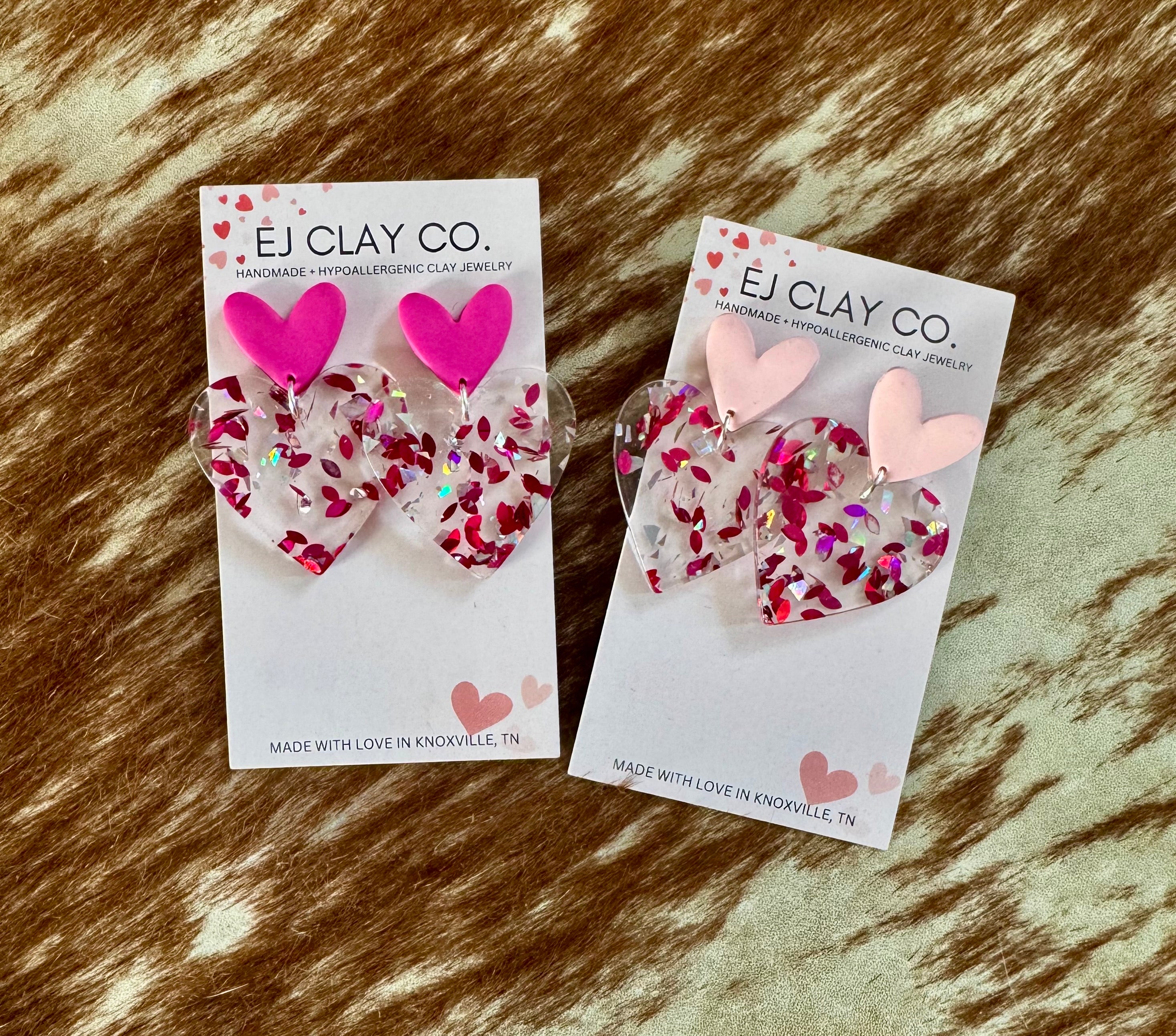 Confetti Heart Dangle Earrings