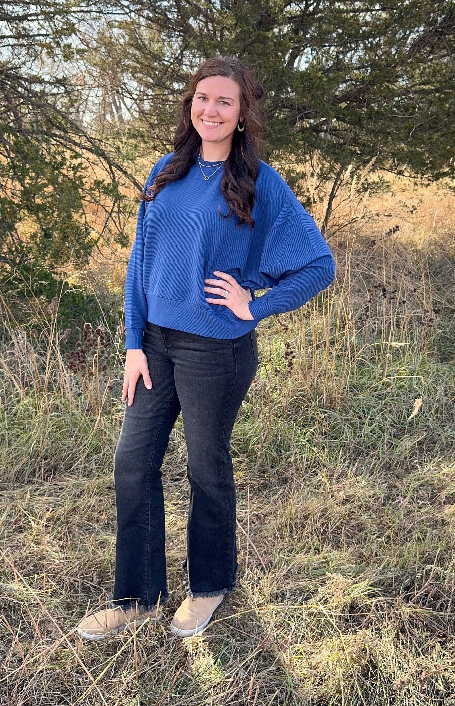 High Rise Bell Bottom Black Jeans