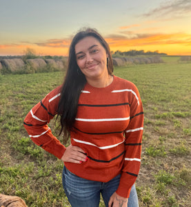 Brown Striped Sweater