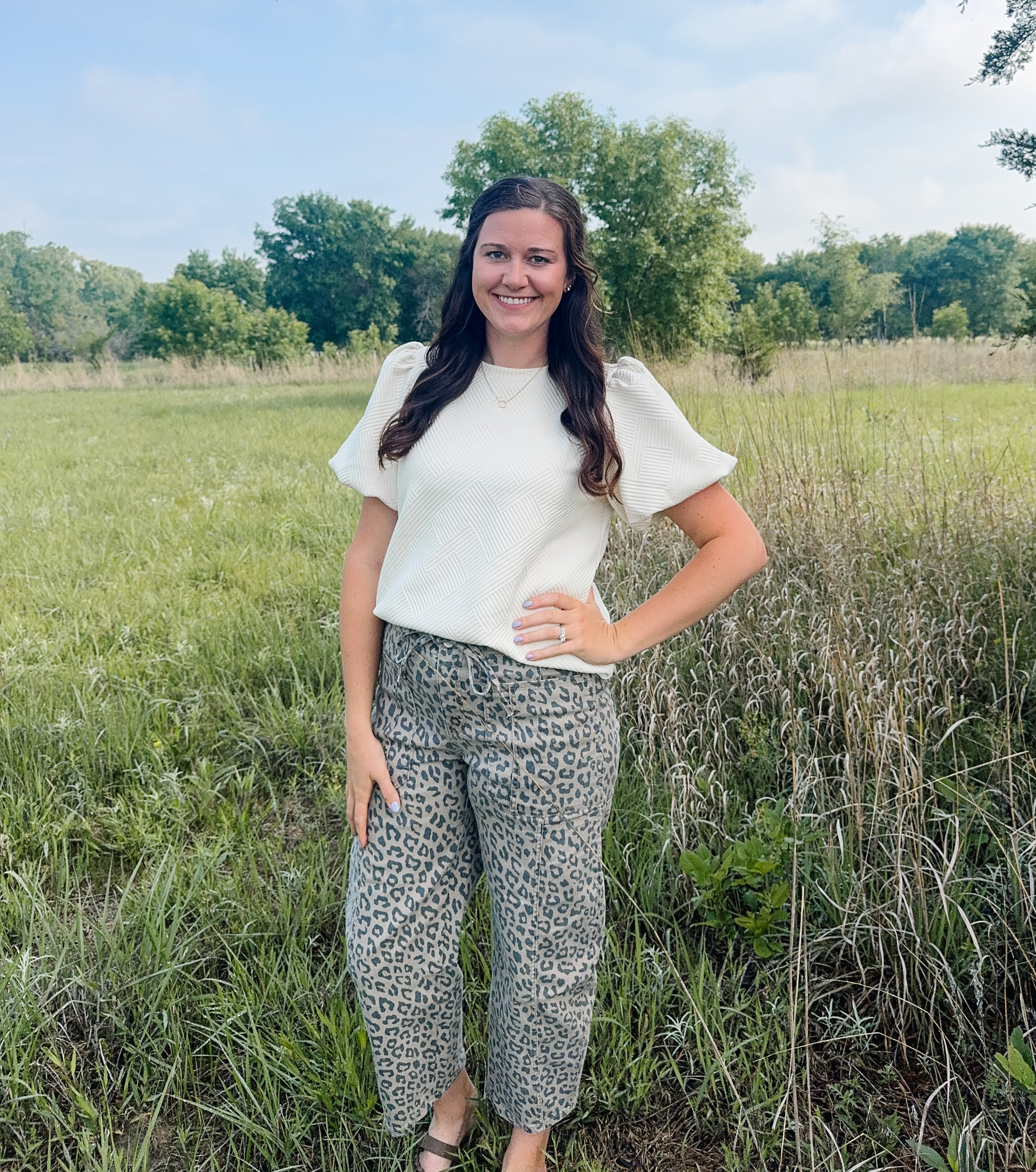 Cheetah Print Wide Leg Jeans