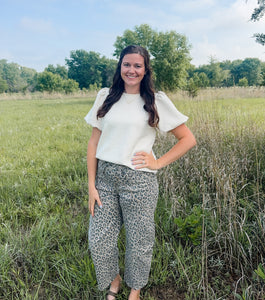 Cheetah Print Wide Leg Jeans