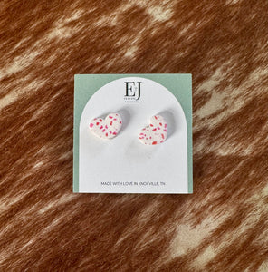 Clay Heart Stud Earrings