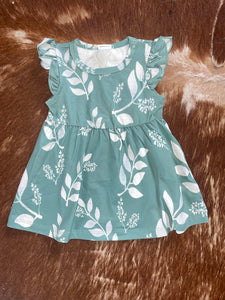 Baby girl light green floral dress