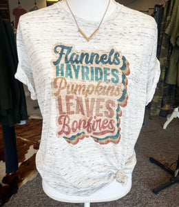 Flannels, hayrides, Pumpkins grey graphic