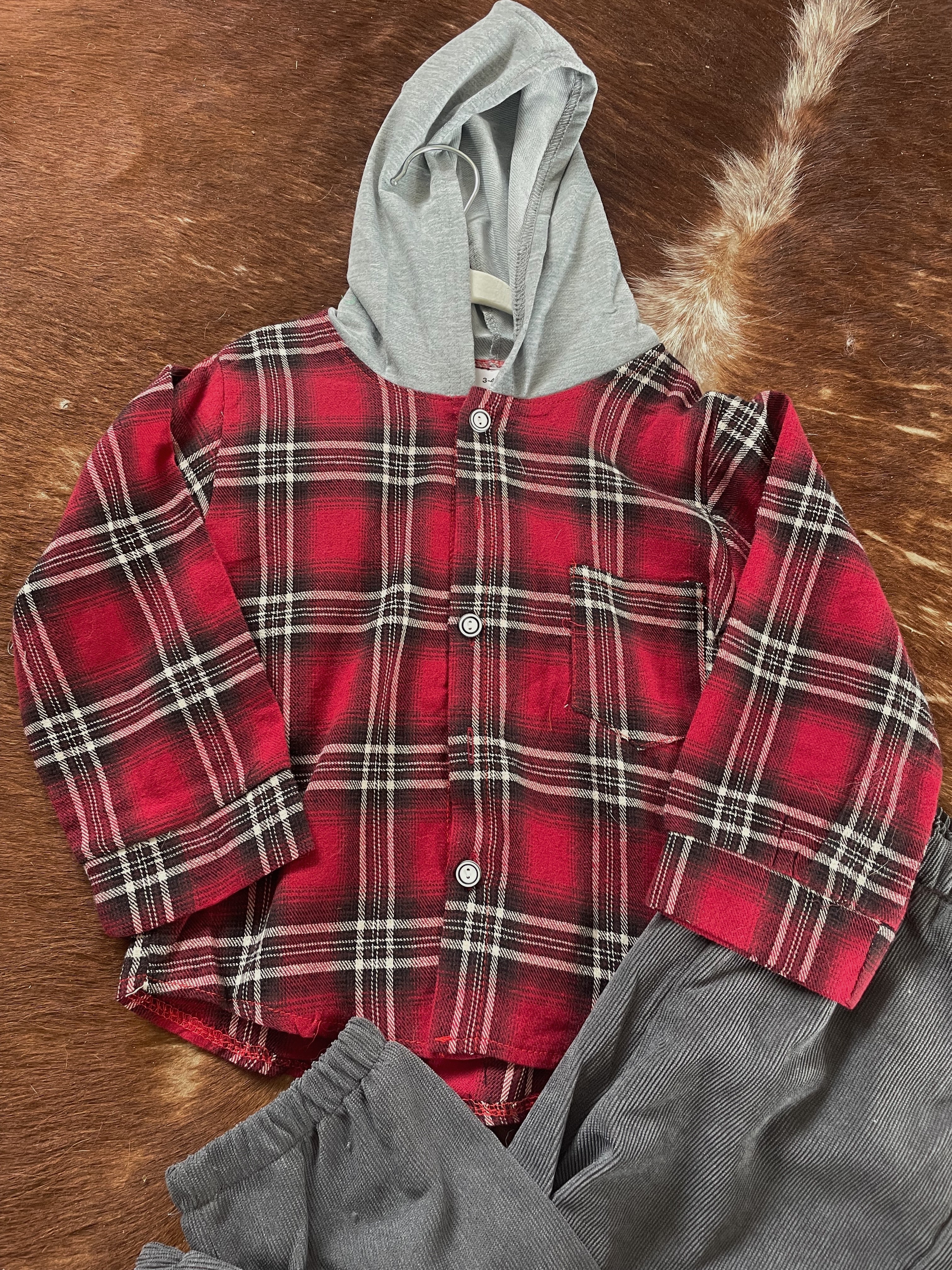 2 piece toddler red flannel set