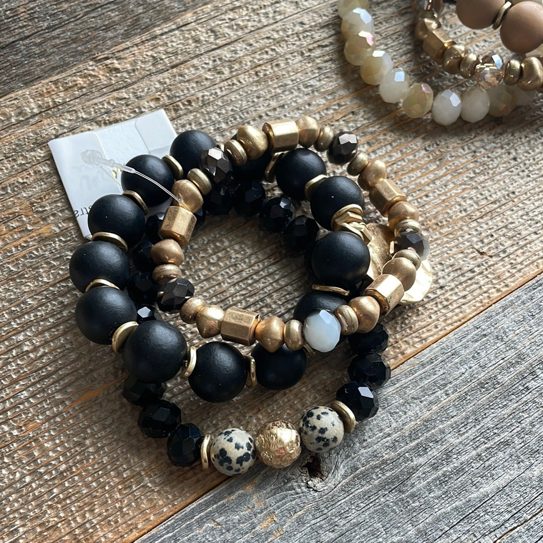 3 strand stretch bracelet set