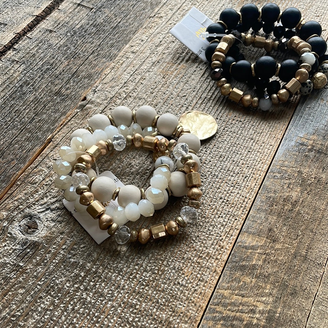 3 strand stretch bracelet set